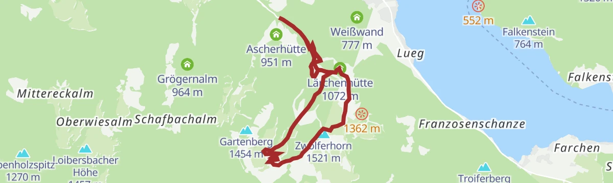 Route map: Zwölferhorn